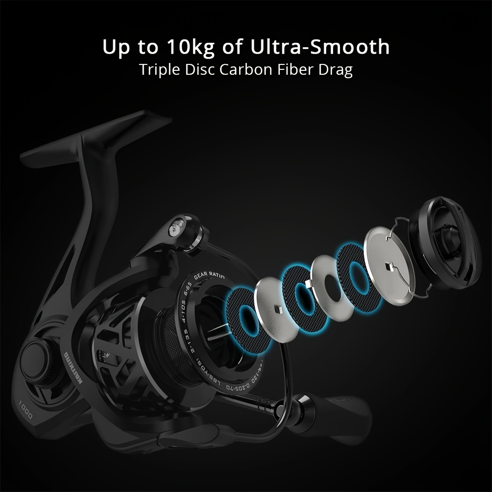 * * Light Weight Spinning Fishing Reel: 7+1Ball Bearings, 10KG Drag, Carbon  Fiber Drag for Bass & Saltwater Fishing - Perfect for Anglers!