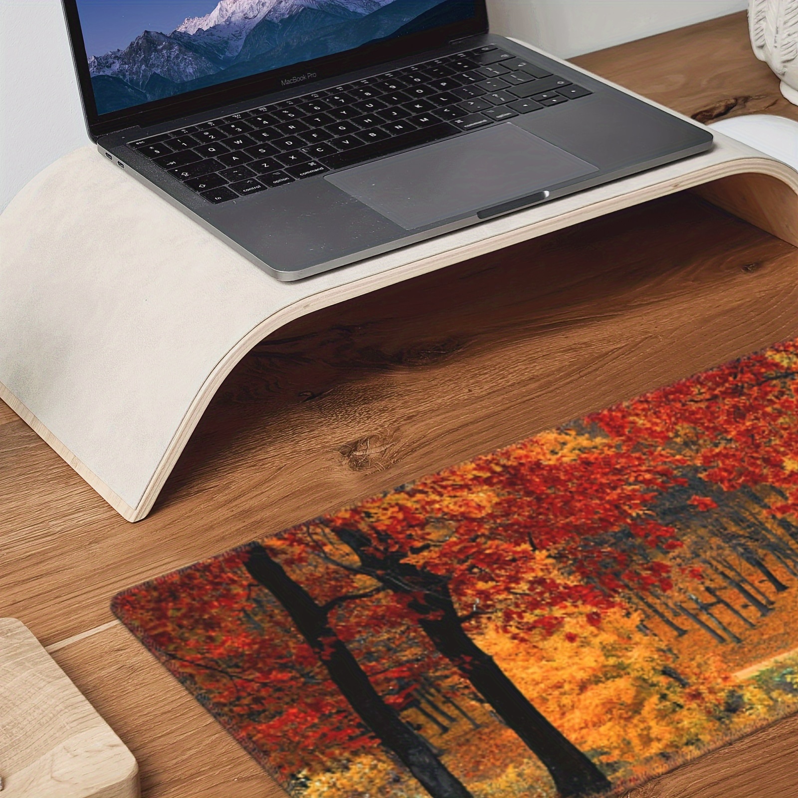 Forest Maple Leaf Desk Accessories Soft Material Comfortable Touch Ergonomic  Gaming Desk Mouse Pad Wrist Rest Design For Laptop - Temu