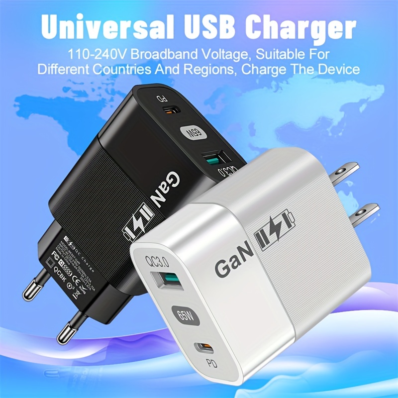65W Gan USB C Chargeur Charge Rapide 3.0 Type C PD - Temu France