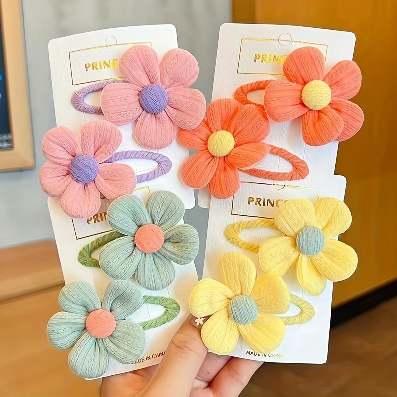 2 Pezzi Accessori Capelli Bambini Carino Fiori In Tessuto - Temu Italy