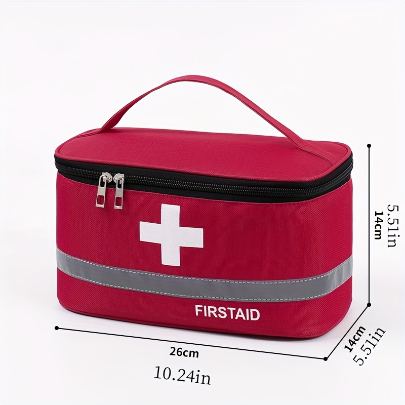 First Aid Bag Zipper Handle Large Capacity Medicine Pouch - Temu