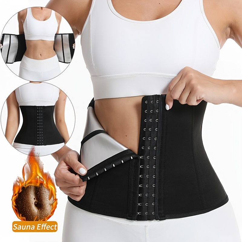 Waist Trainer Belt for Women Lower Belly Fat Corset Waist Trimmer Belt  Sport Girdle for Workout Fitness S/M, Black