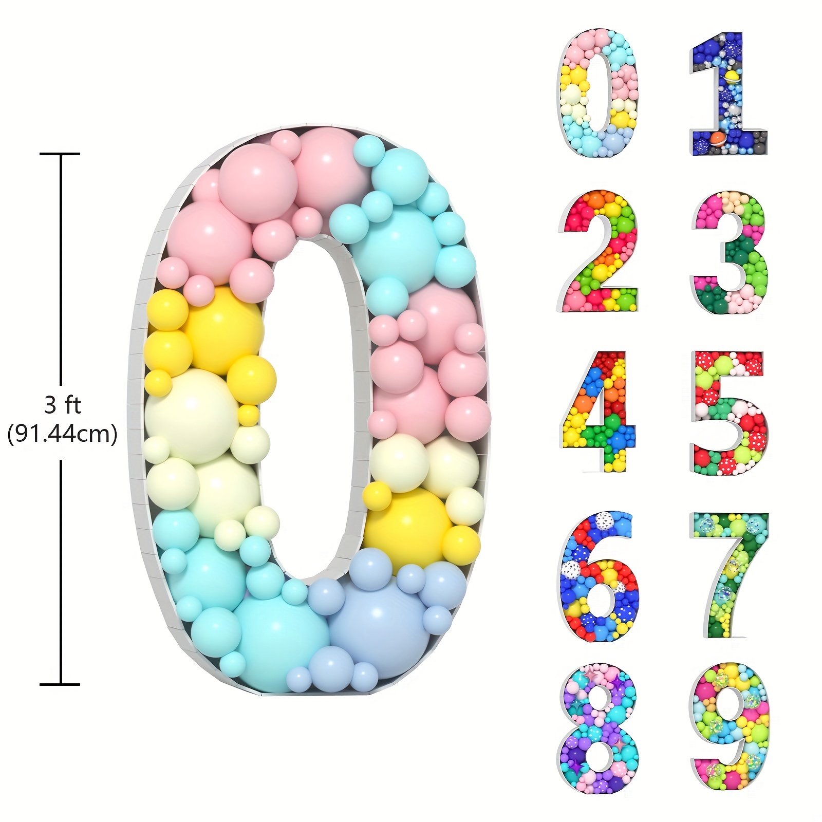 4FT Marquee Number, Mosaic Numbers for Balloons, Light Up Mosaic Balloon  Frame, Number Balloon 8 for Birthday Decor Anniversary Decorations, Large  Giant Cardboard Numbers, Balloon Arch Kit 