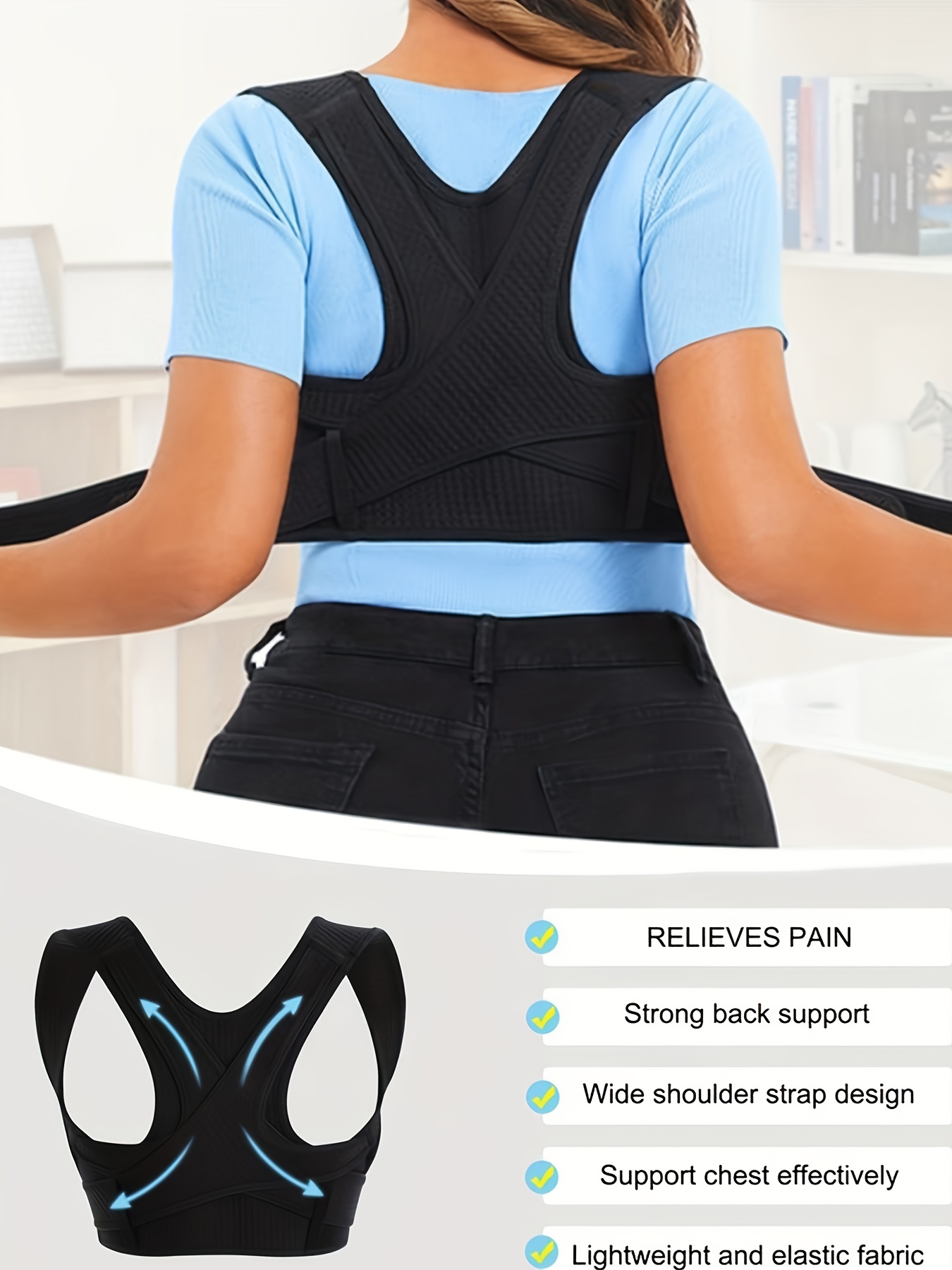 Sleeveless Bust-Shaper Chest Brace Posture Corrector Back Support