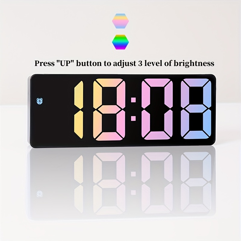 Despertador Digital LED,Memoria reloj-alarma,16 tonos,Brillo,Temp