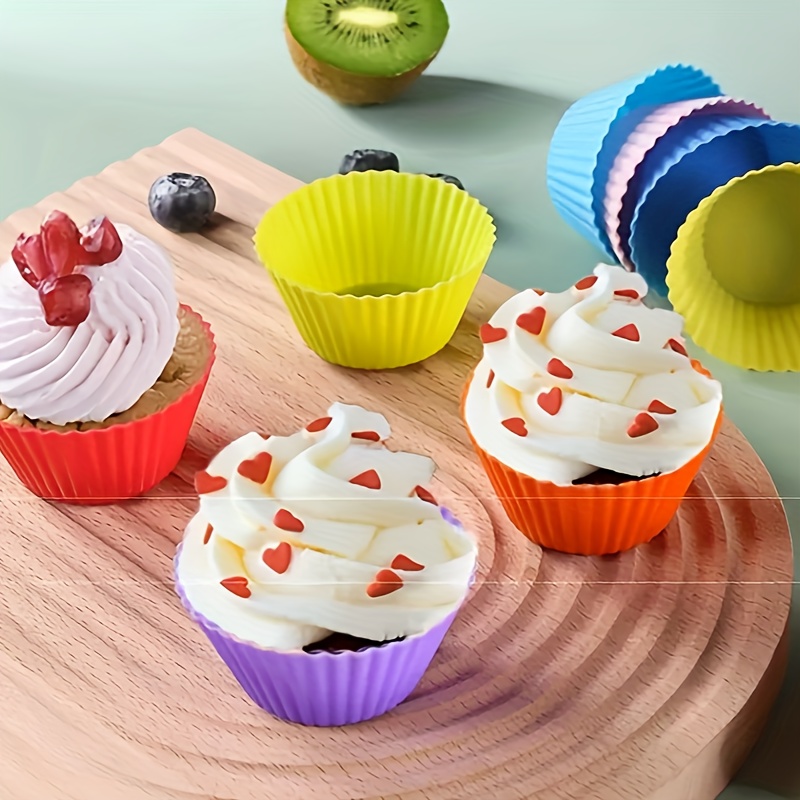 12 18pcs silicone muffin cups heat resistant cupcake cups reusable cupcake liners muffin molds baking tools kitchen gadgets kitchen accessories details 1