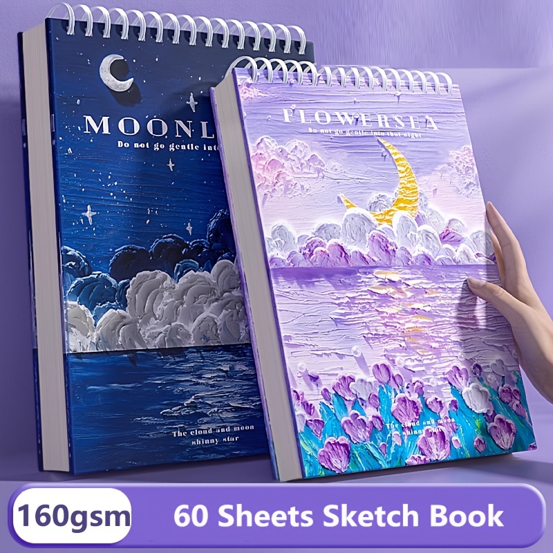 Art Sketchbook 160GSM Kraft Paper Spiral Coil Book Office School Supplies  Drawing Notepad Stationary