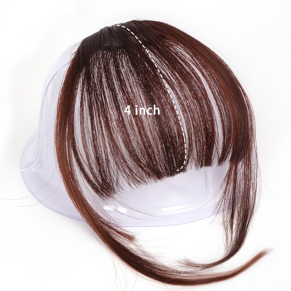Synthetic Hair Clip Bangs French Fake Fringe Heat Resistant Hair Fake Bangs  Clip On Hair Extensions | High-quality & Affordable | Temu