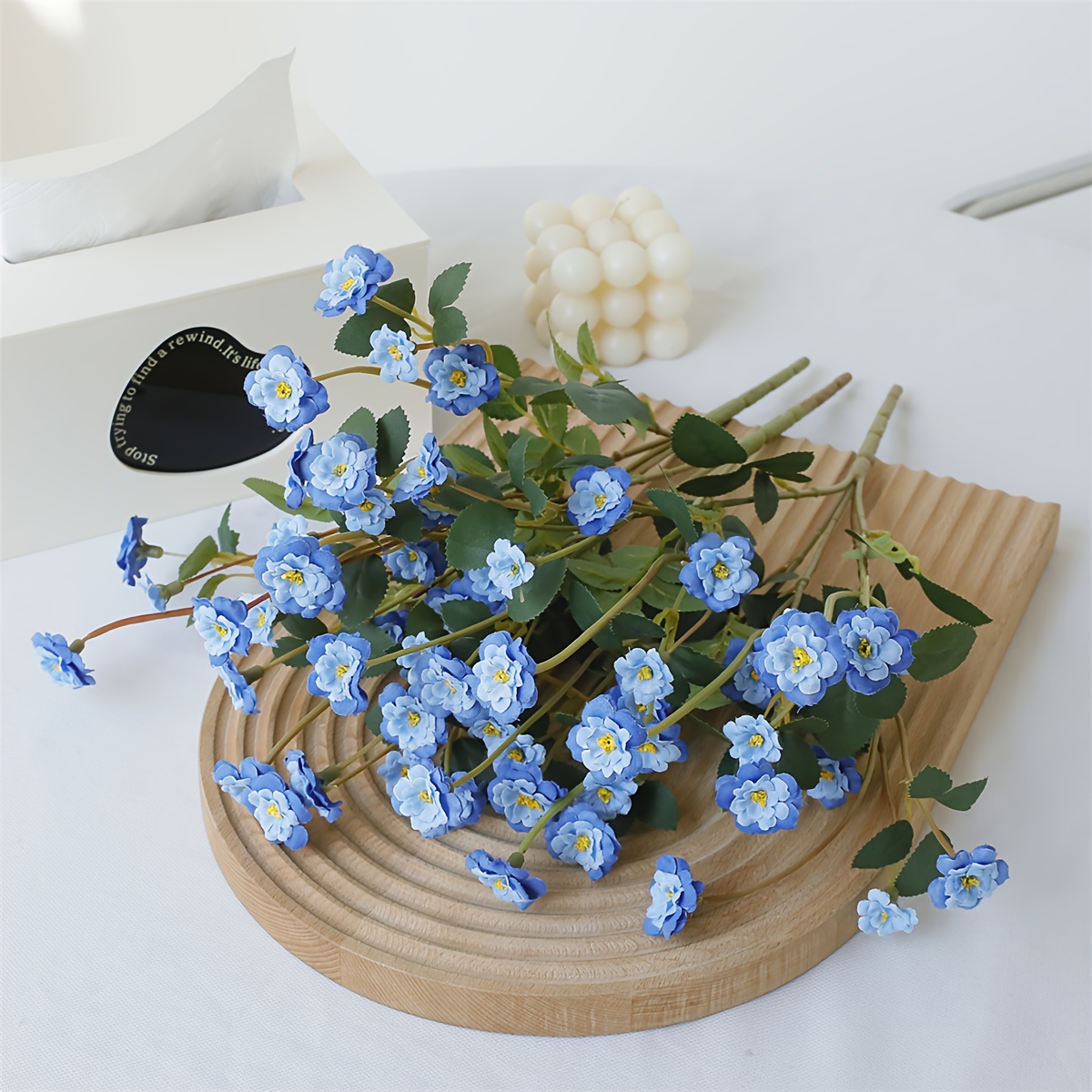 TEMU 3 Bunches Of Small Rose -me-not Artificial Flowers, Each With 5 Branches. Suitable For Home Decoration, Table Centerpieces, Spring And Summer
