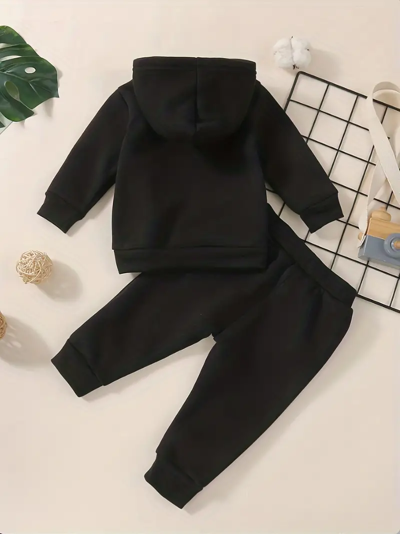 baby popular cute bear print casual outfit long sleeve sweatshirt trousers set details 0