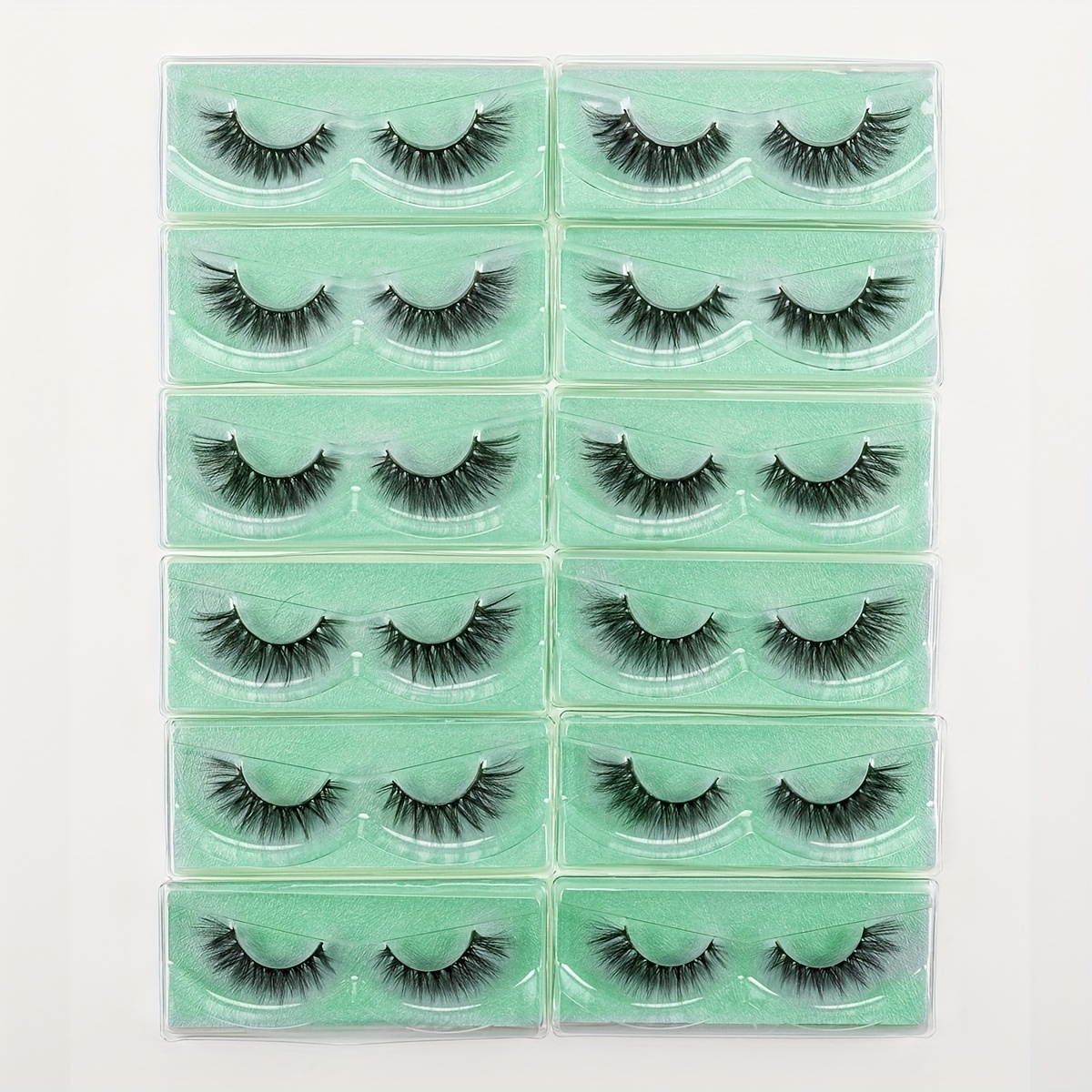 12 Pairs Thick Fluffy Wispy False Eyelashes 15mm Cluster Cross Curling Lashes