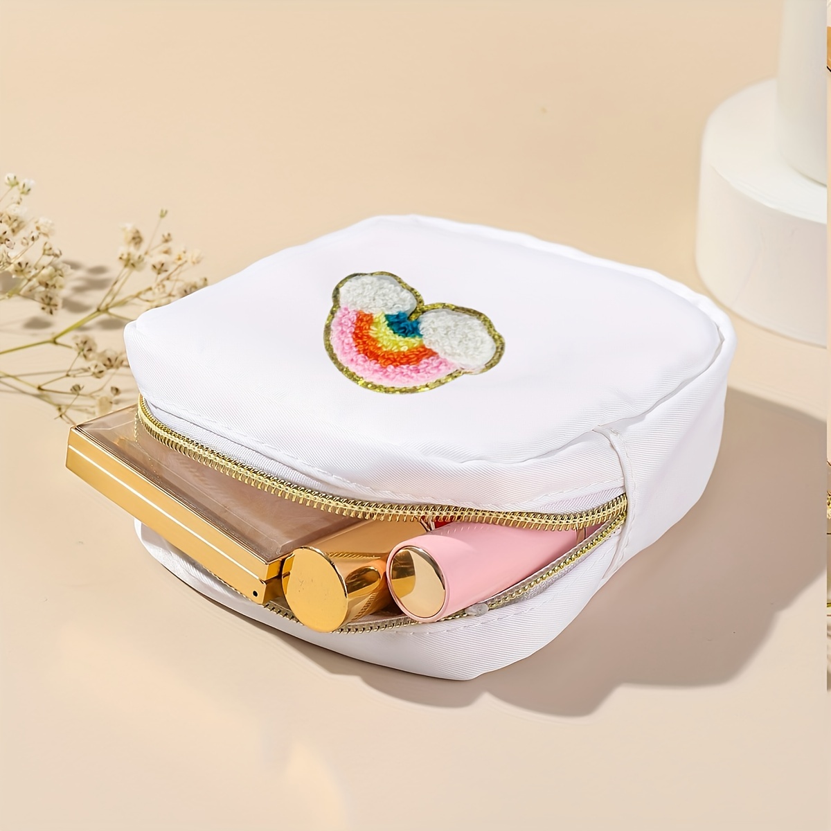 Nylon Mini Makeup Bag For Purse Preppy Small Cute Makeup Bag - Temu