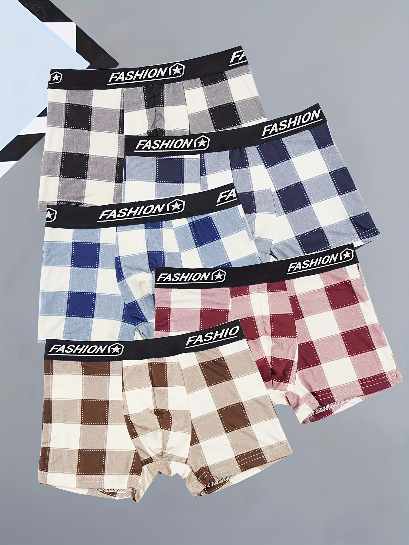 4 5pcs Calzoncillos Boxer Cuadros Casuales Hombres Temu Chile