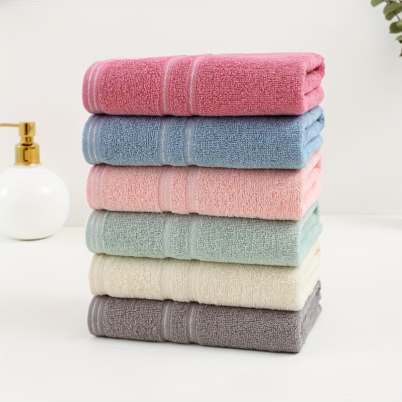 

6 Pack, Pure Cotton Face Towels, Lightweight And Super Absorbent, Assorted Colors For Daily Refreshment, 13 Inches X 28 Inches, Bathroom Essentials