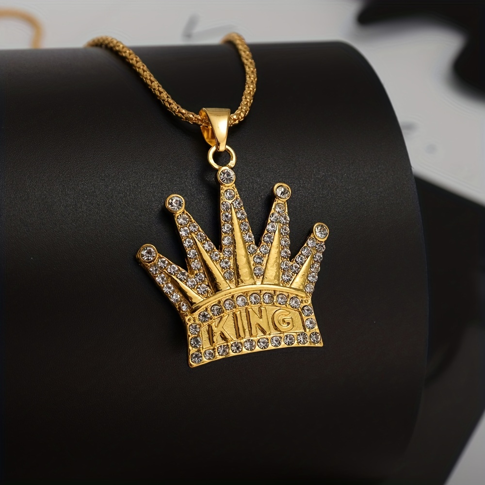 Gold chain with hot sale crown pendant