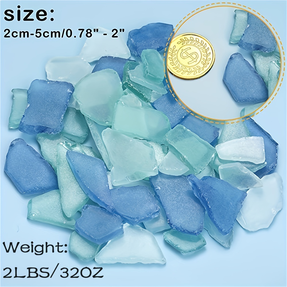 Sea Glass For Crafts Seaglass Pieces Decor Flat Frosted Sea - Temu