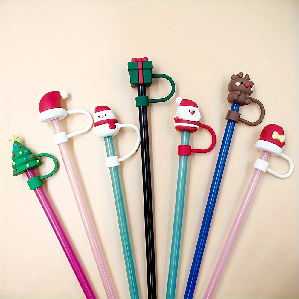 Cute Christmas Silicone Straw Cover, Reusable Dustproof Straw Plugs For  Straw, Cup Accessories, Christmas Decor, Christmas Small Gift, Festivals  Decor Supplies - Temu