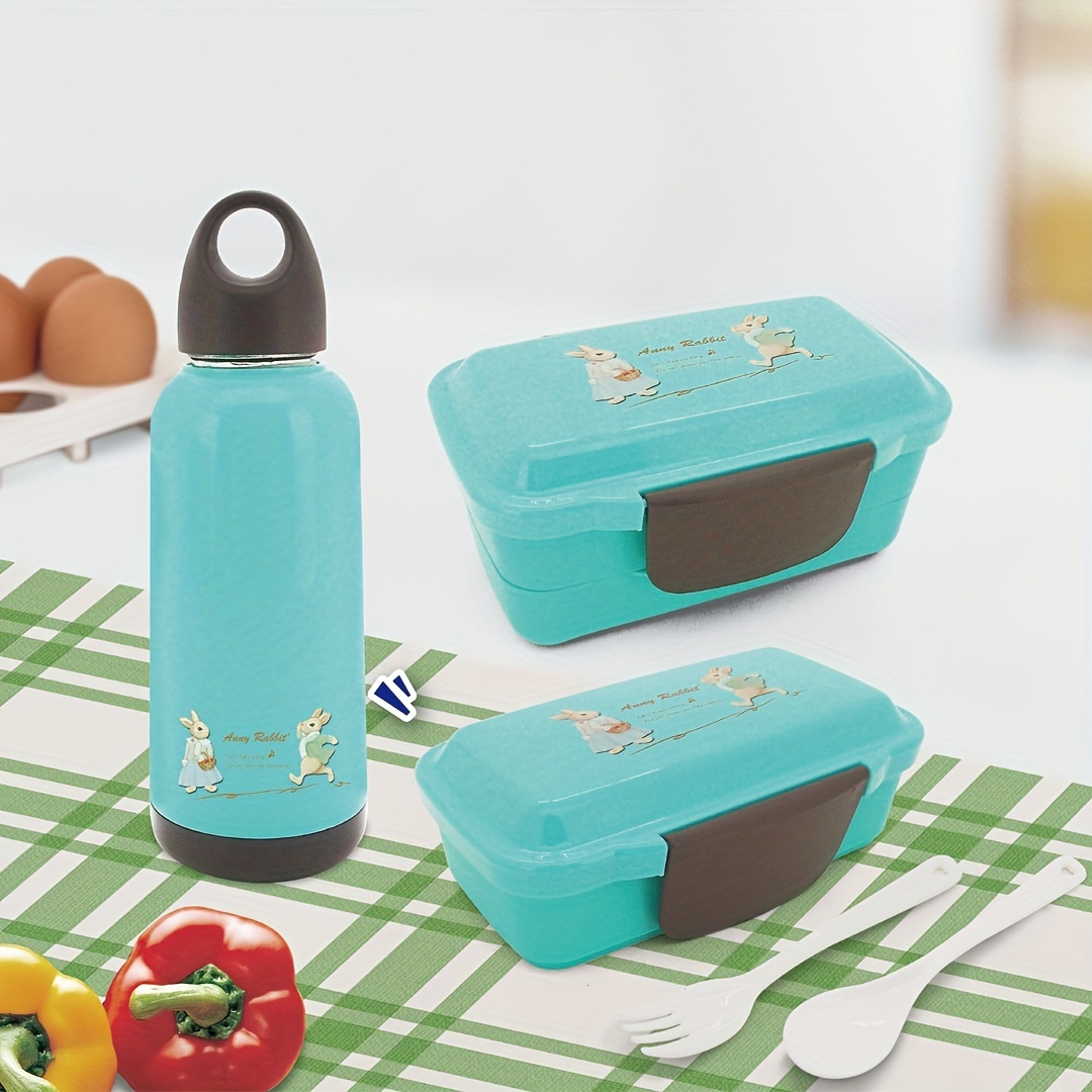 Plastic Bento Lunch Box Water Bottle Set Tableware Leakproof Bento