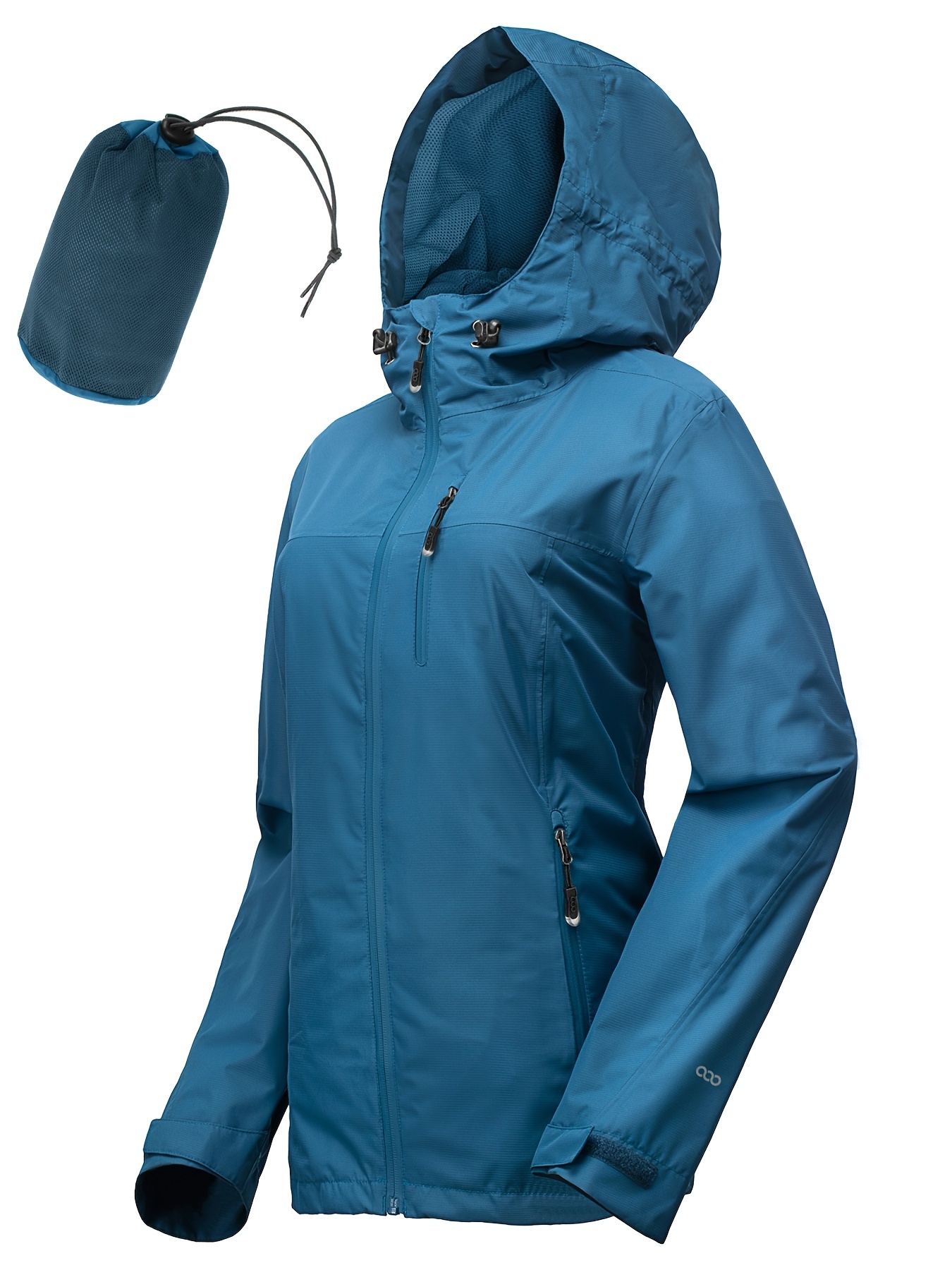 Tejiojio Women Jacket Hooded Windproof Lightweight Plus Size Packable Long  Windbreaker Outdoor Travel Hiking Trench Coats 