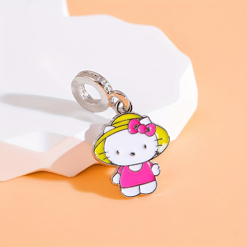 1 Piece/5 Pieces Hello Kitty Melody Cinnamoroll Pom Pom Purin Pochacco DIY Cartoon Anime Alloy Pendant for Making Bracelets, Beaded Bracelets