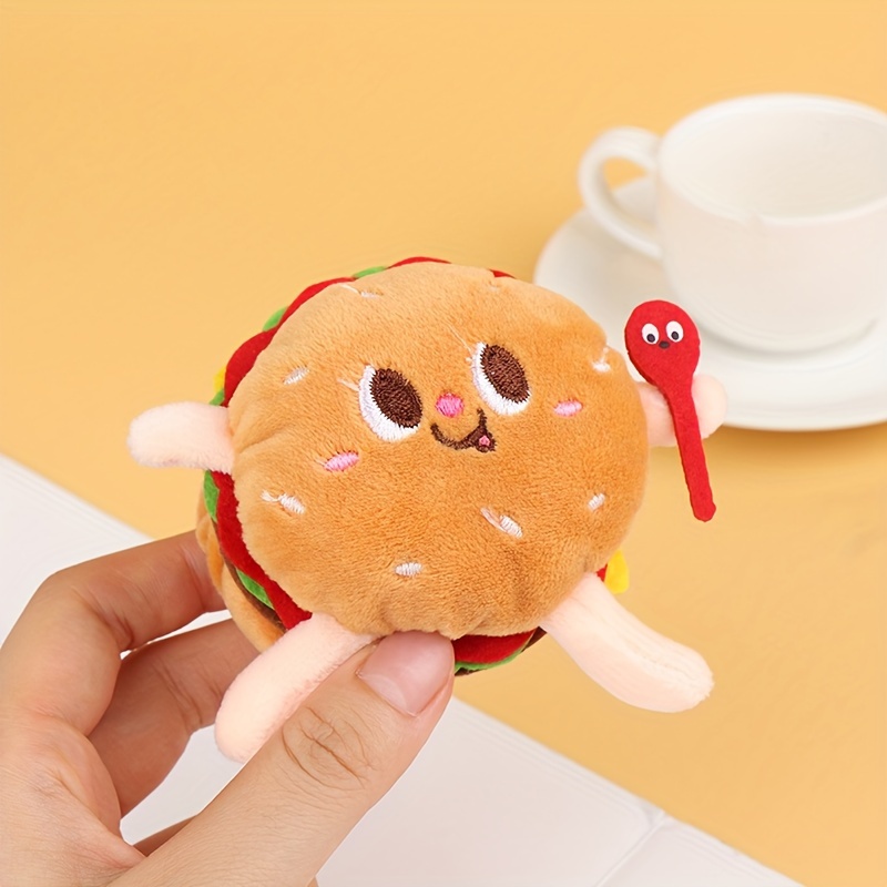 1pc Food Plush Keychain Hamburger Hot Dog French Fries Doll Soft