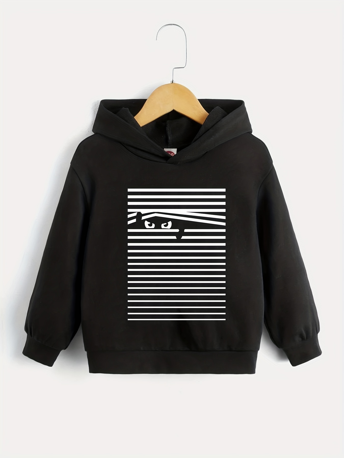 Letter shop striped hoodie