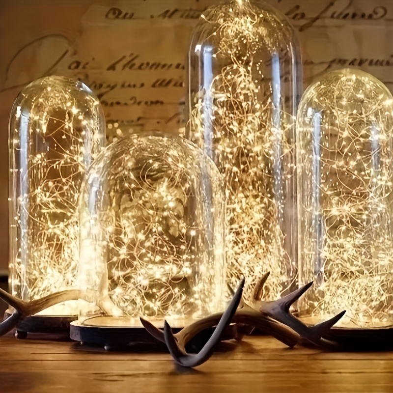 Battery Powered LED Fairy Lights with Silver Wire - 13ft