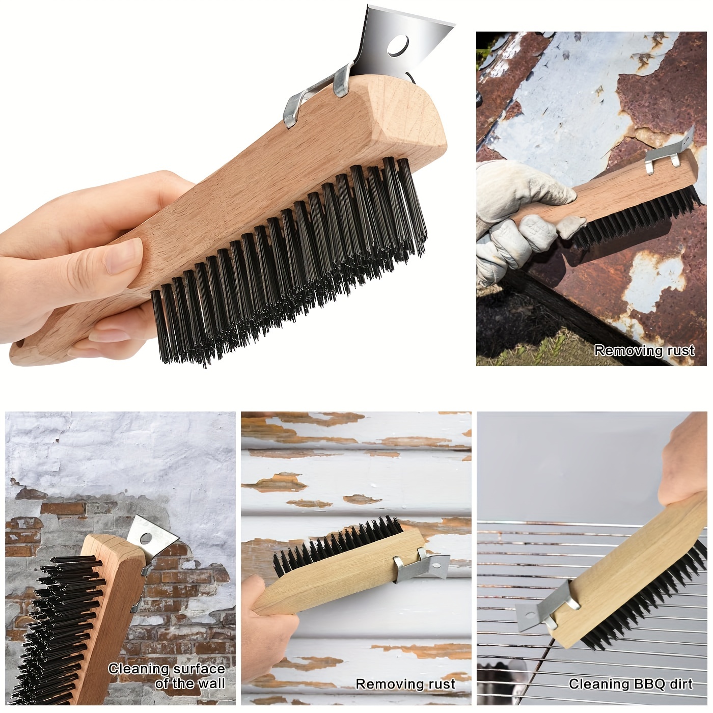 Brush and Comb Cleaner with Metal Bristles and Wooden Handle - Made in  Germany