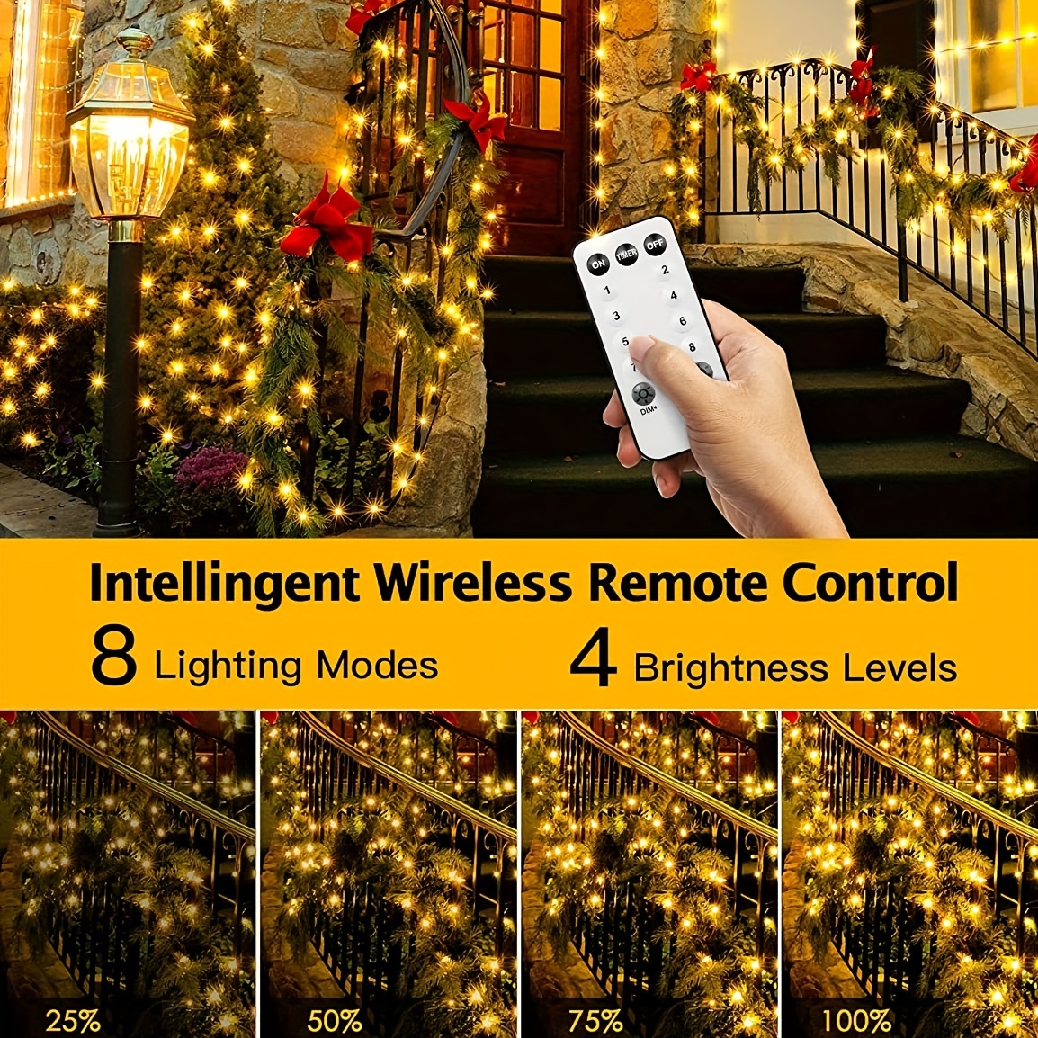 262FT 800LED, Plug in Christmas Tree Lights Timer 8 Modes Remote Control  NEW