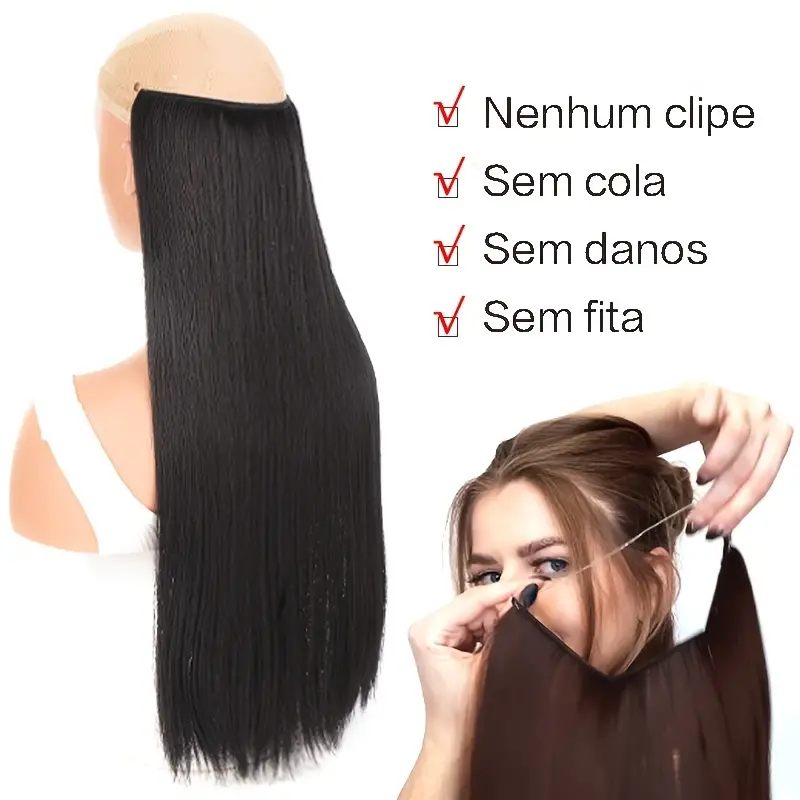 Long Wigs Single Fake Hair Pins Synthetic Hair Pieces Hair