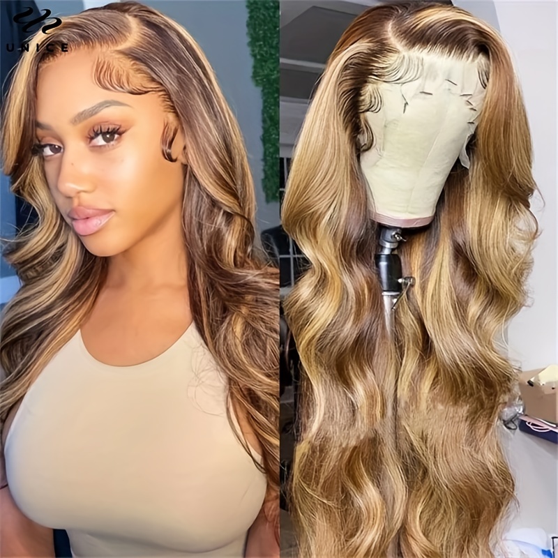 Honey blonde human shop hair full lace wigs