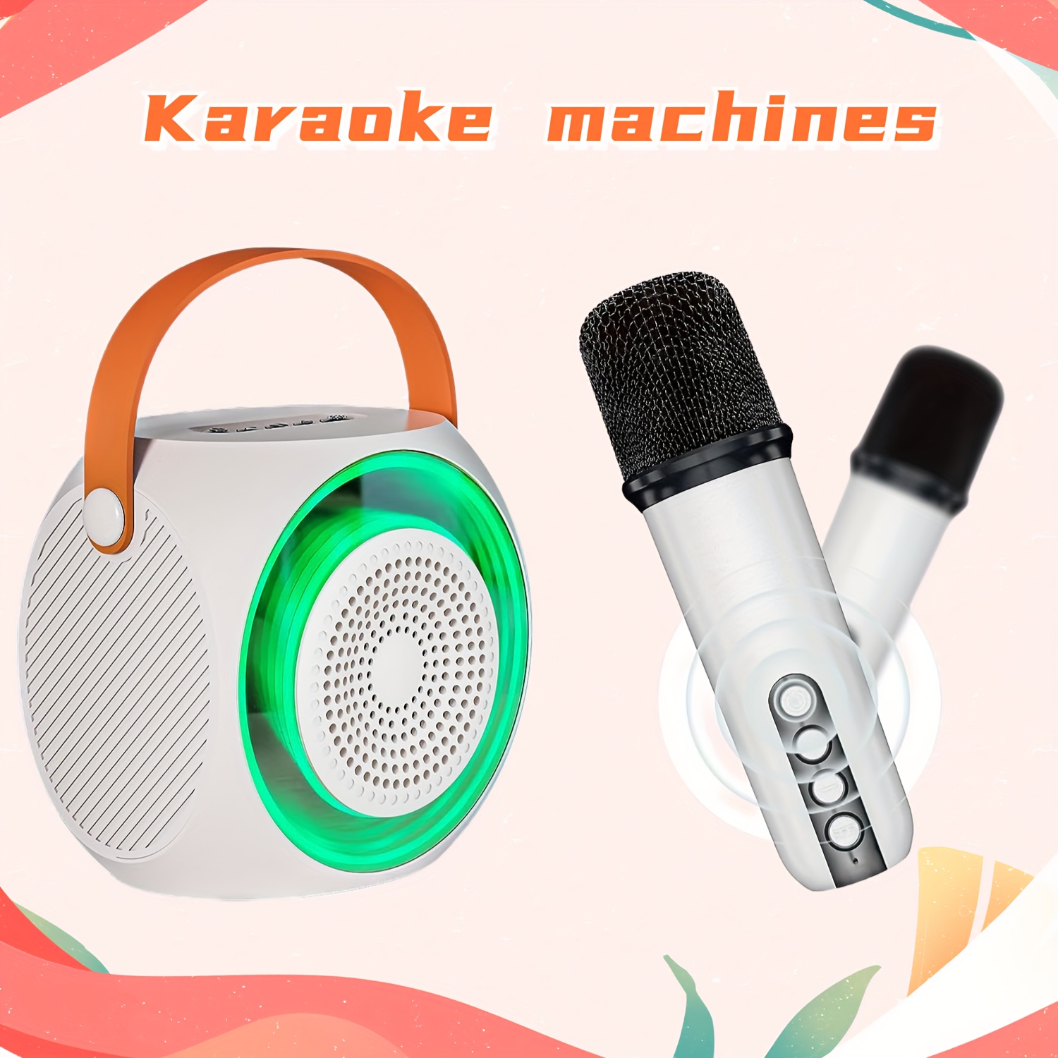  Máquina de karaoke de juguete para niños y micrófono de karaoke  para automóvil, altavoz Bluetooth portátil con micrófono inalámbrico,  combinación de micrófono familiar y infantil, regalos para niñas, niños y  adultos