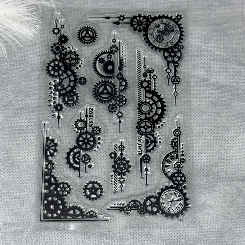 

1pc Gear Clear Stamps Diy Scrapbooking Silicone Stamps Paper Card Decoration Photo Gift Blessing Thanks Card