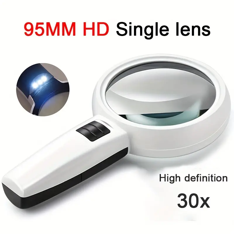 30x 45x 3 Led Light Magnifying Glass Lens Mini - Temu