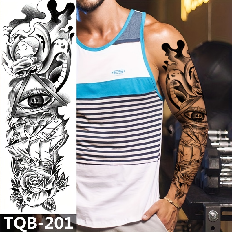 Tatuajes Temporales Para Hombres Manga Completa - Temu