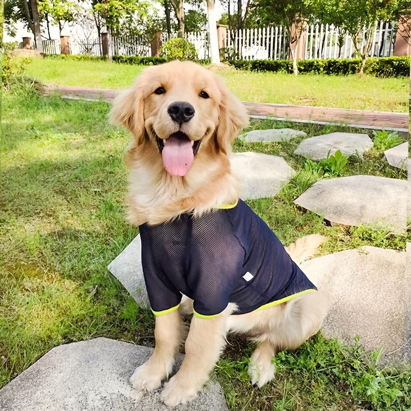 Blue Big Dog Clothes Thin Section Mesh Golden Labrador Clothes Summer  Breathable Summer Sunscreen Clothes