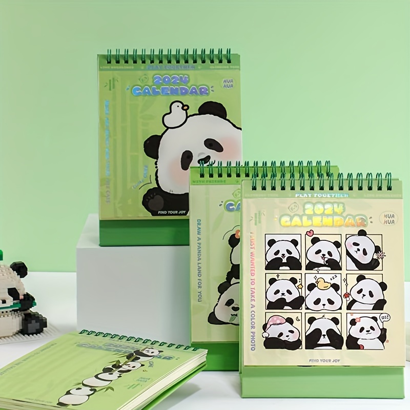 1 Pc 2024 Dessin Animé Mini Panda Calendrier Étudiant Bureau - Temu Canada