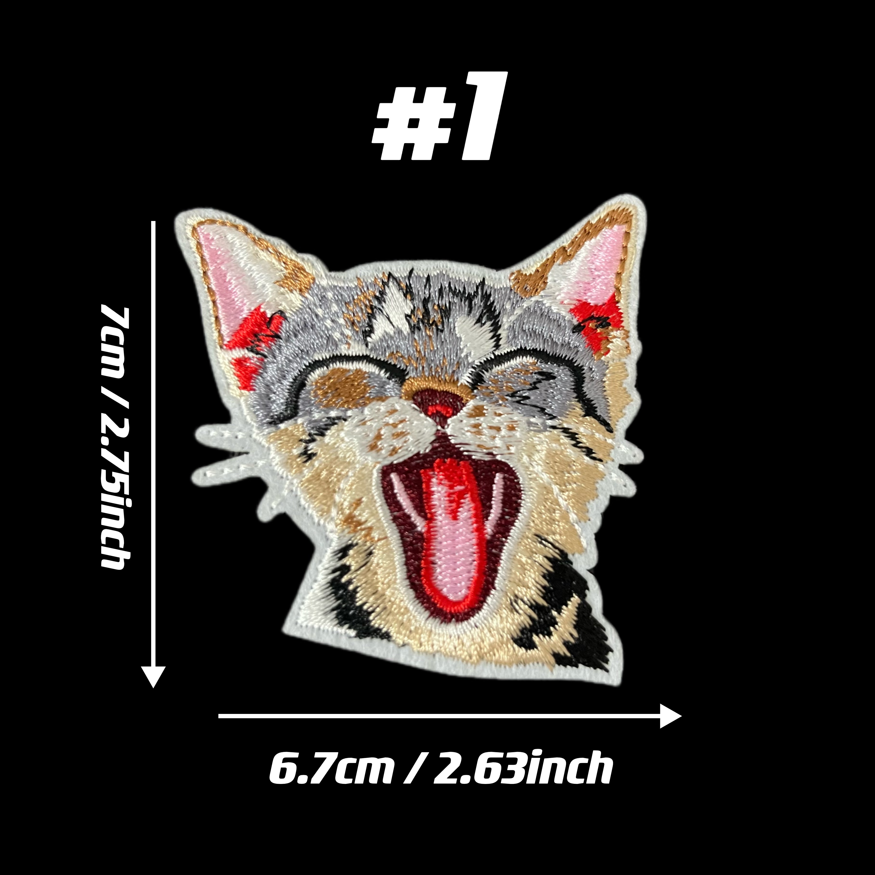 Cartoon Cat Patches Embroidery Applique Iron On Heat Patches - Temu