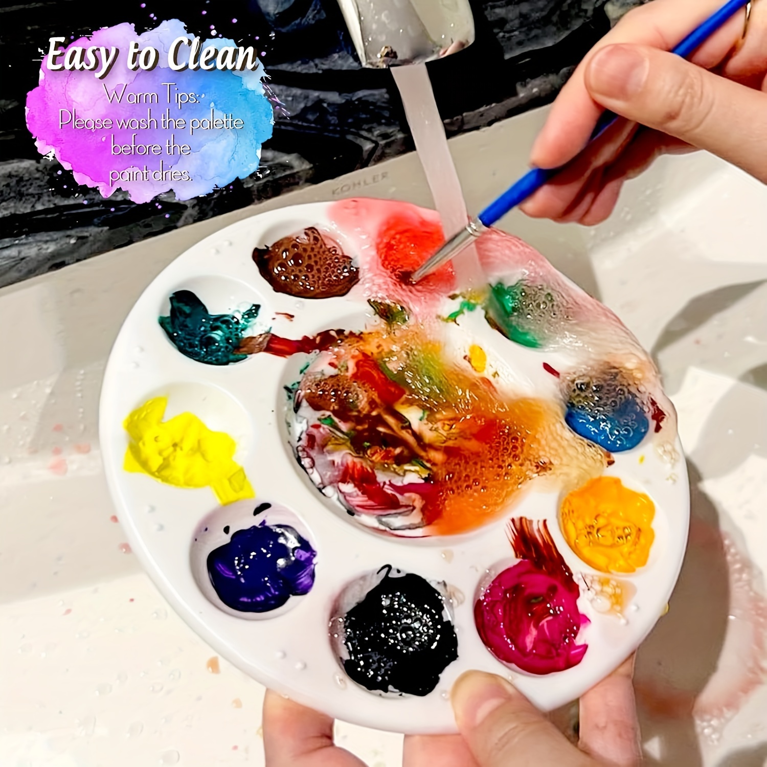 10 hole Color Palette Hand painted Watercolor Painting Art - Temu