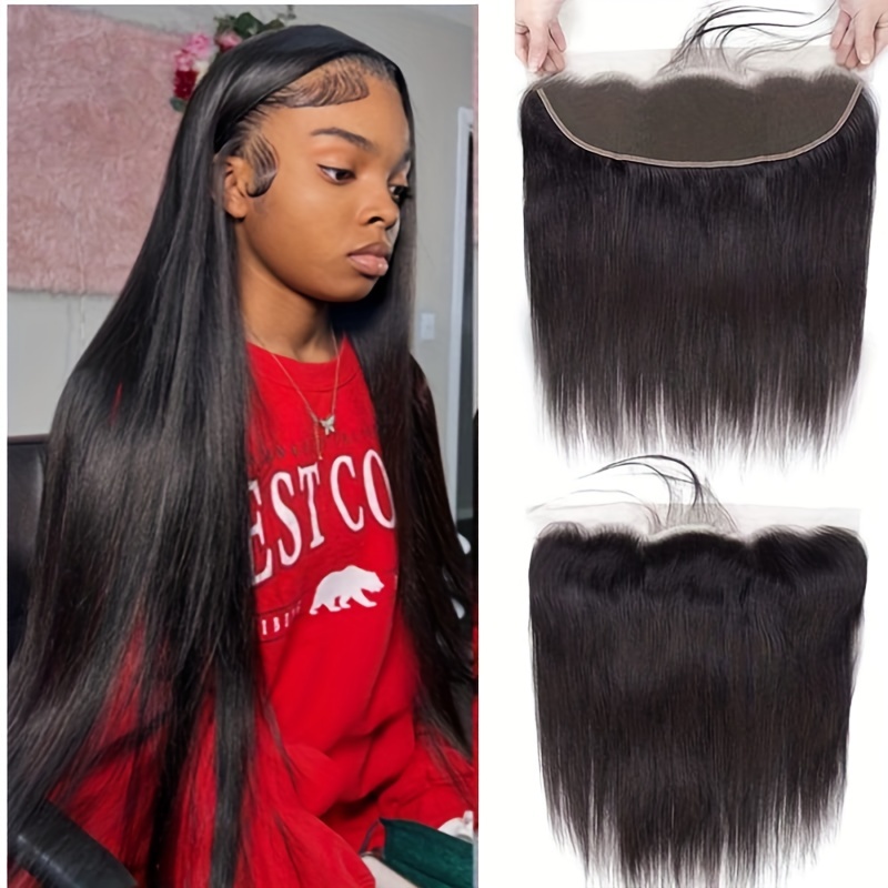 T13x6 Lace Frontal Closure Middle Part Straight Ear Ear - Temu