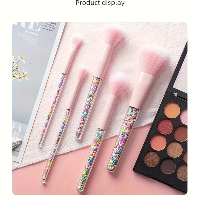 Candy Color Makeup Brush Set With Gift Box Colorful - Temu