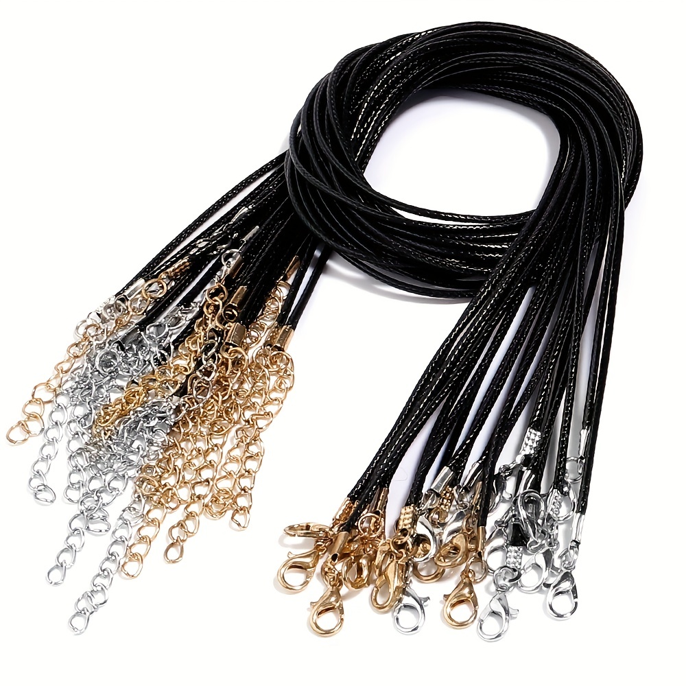Braided Rope Necklaces Pendant Charms Handmade Leather Waxed - Temu Canada