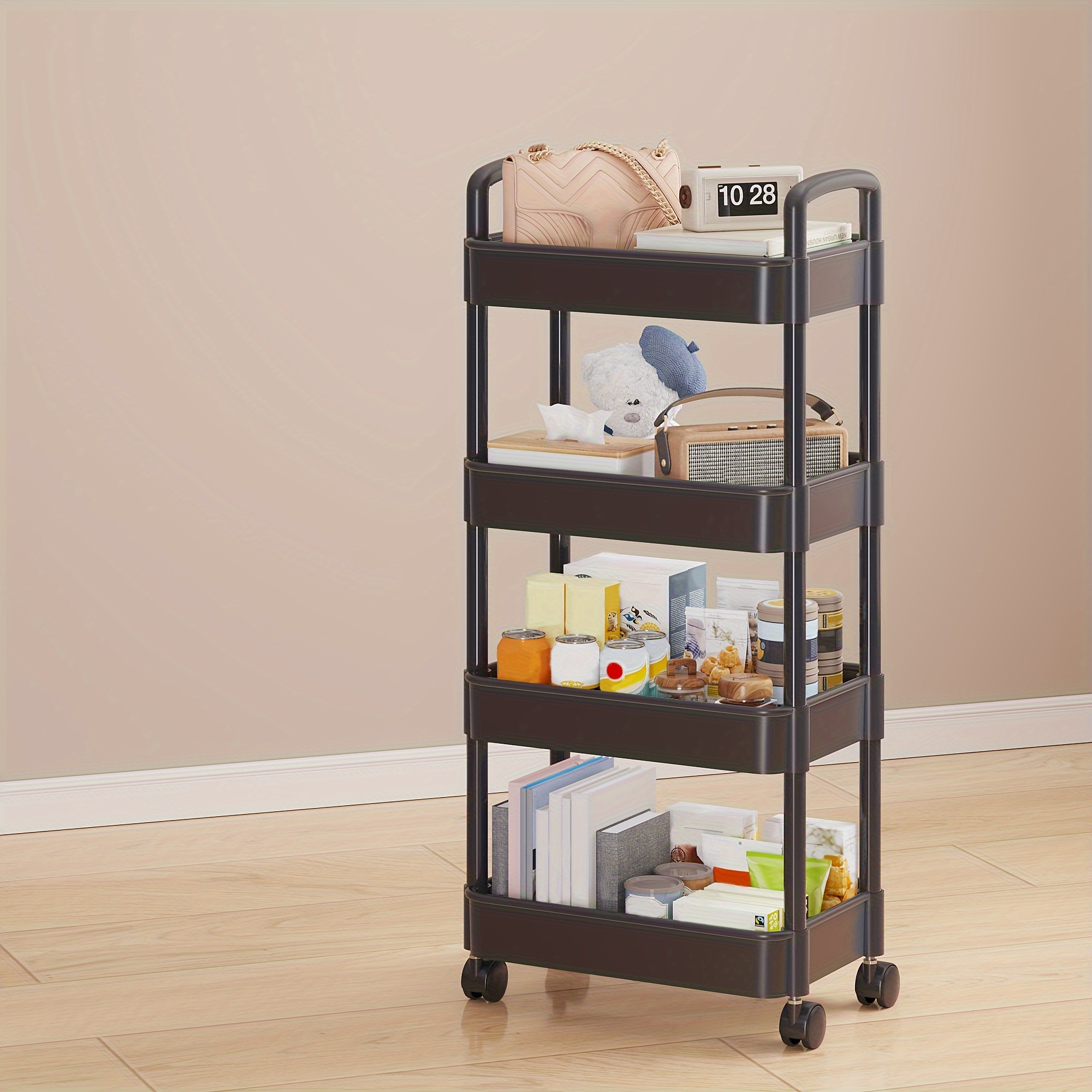 Mobile Snack Storage Shelf, Floor Snack Cart, Bedroom, Dorm Room, Under the  Table, Dormitory Container Cart