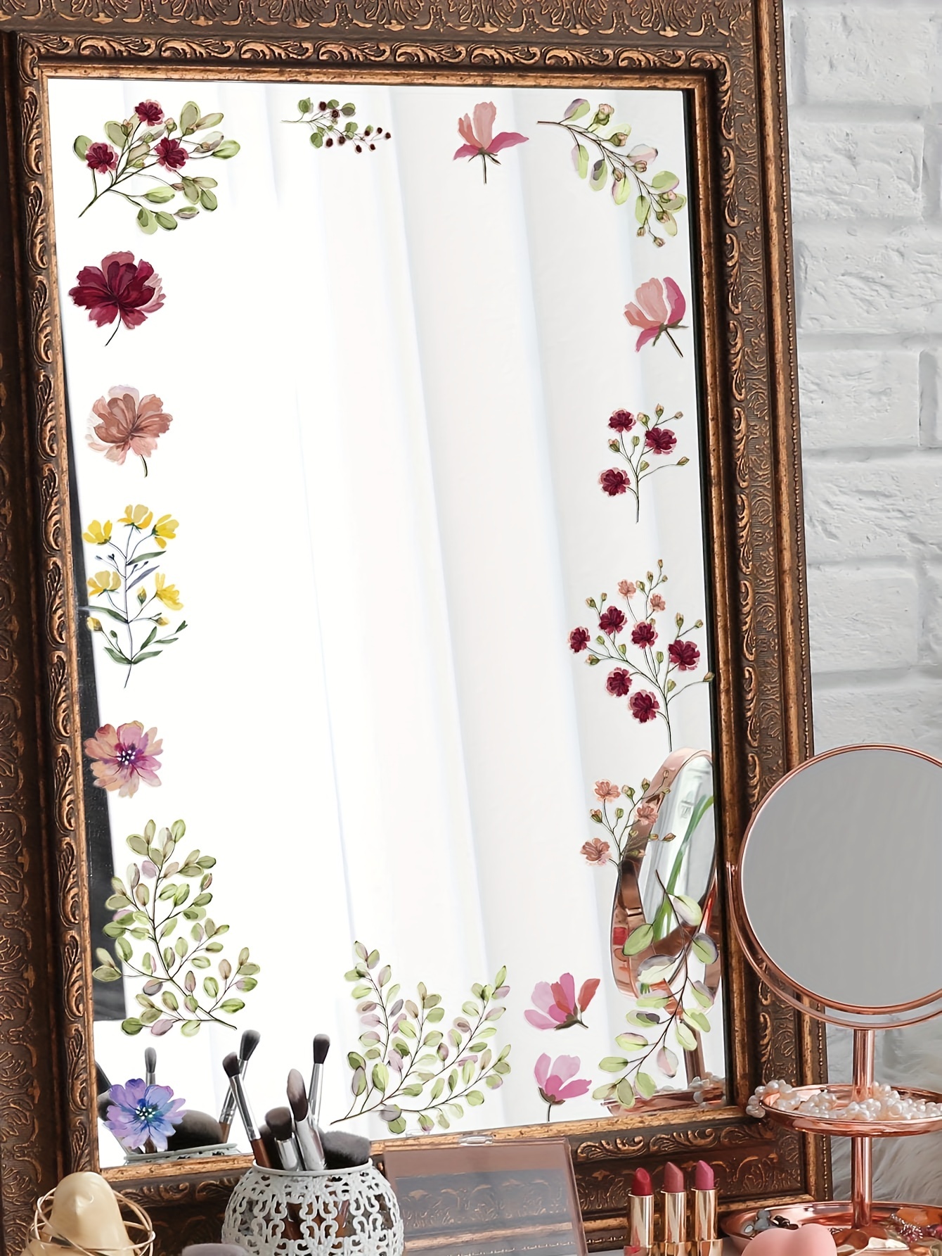 Vinilo espejo de decoración de flores