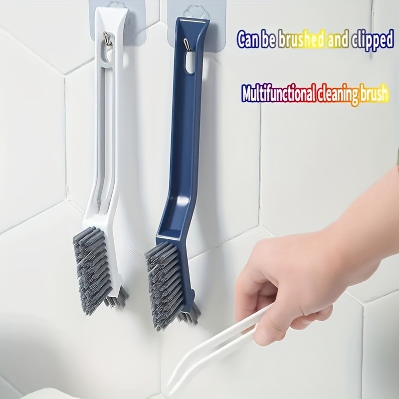 1PC/2PCS V-shaped Crevice Brush, Bathroom Long Handle Brush, Floor Brush,  Toilet, Hand Wash Pool, Bathtub, Tile, Hard Bristles, Cleaning Floor Seam  Brush