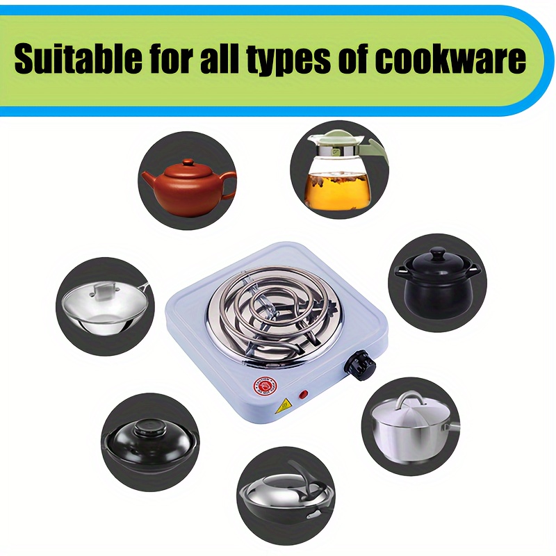 Portable electric stove single burner travel compact small hot plate black