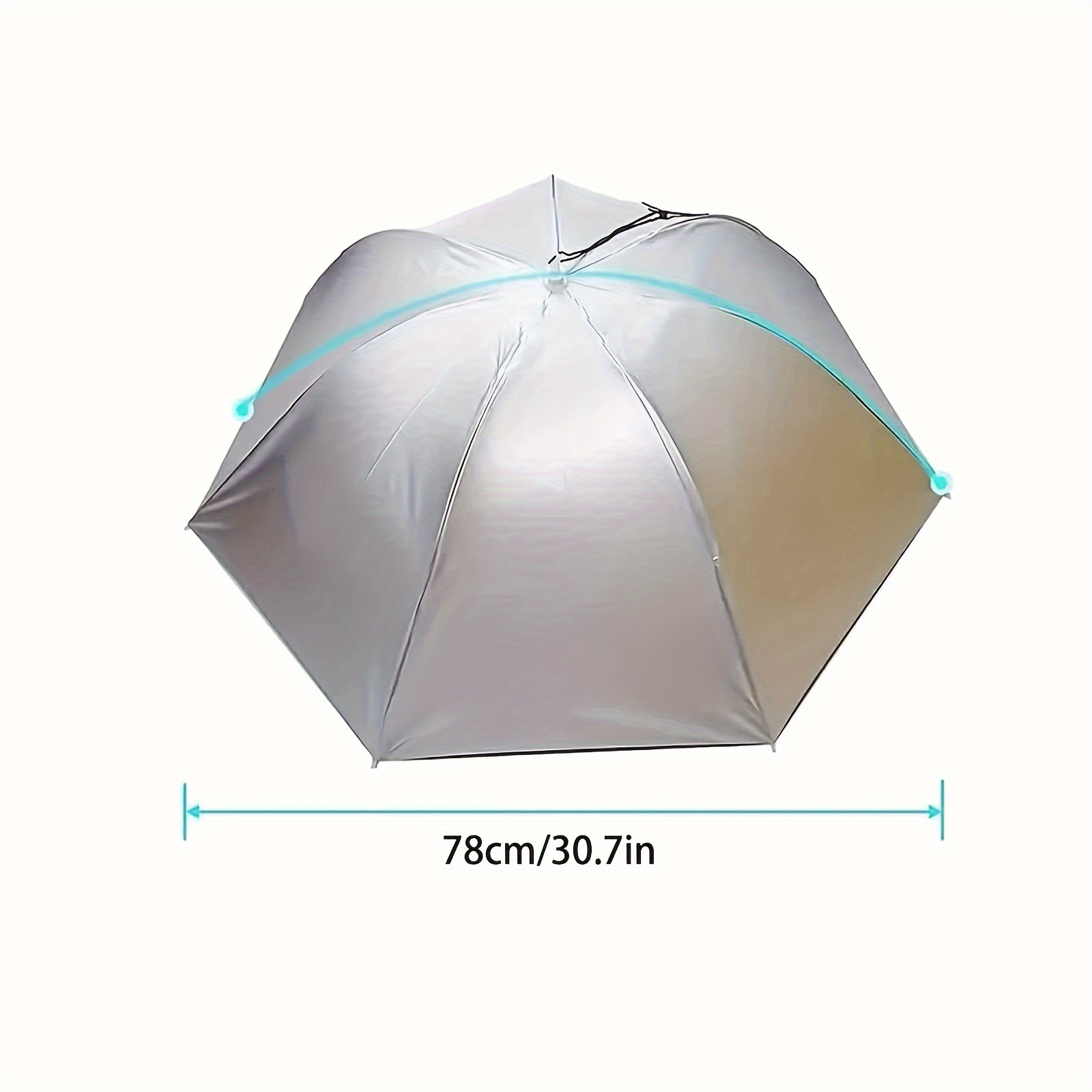 Silvery Layer Windproof Rainproof Fishing Umbrella Hat Head - Temu