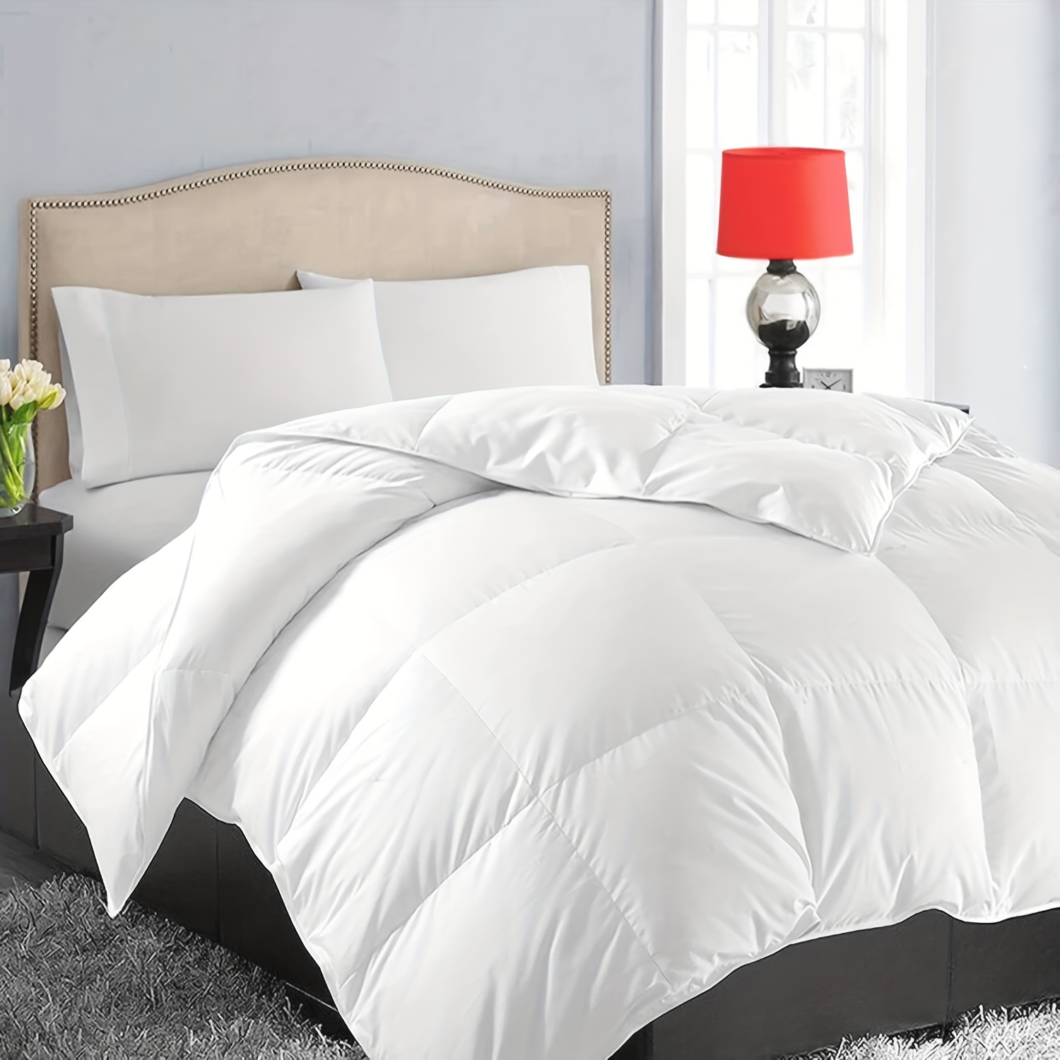 Utopia Bedding comforter Duvet Insert - Quilted comforter with corner Tabs  - Box Stitched Down Alternative comforter (Twin, Beig