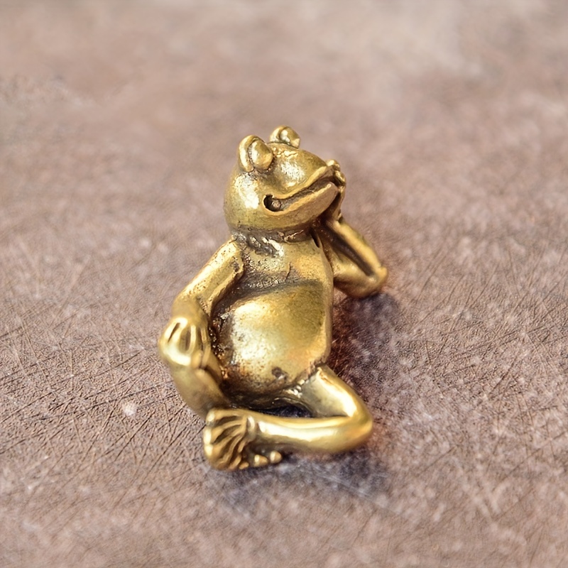 Brass Frog Figures Funny Brass Lying - Temu Canada