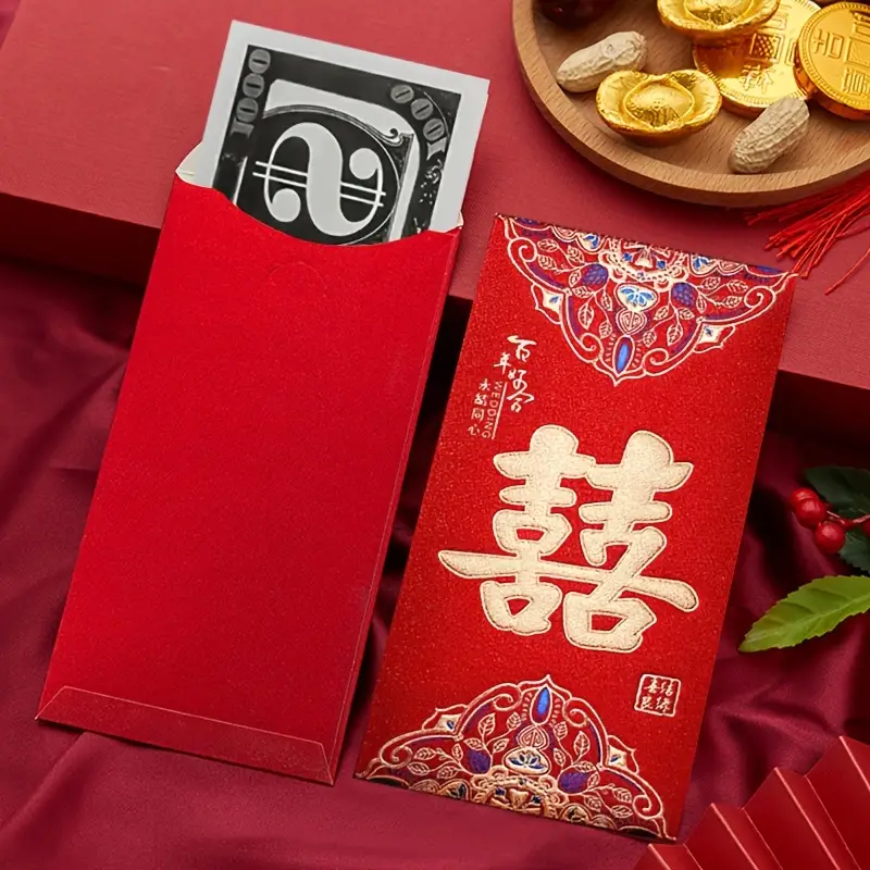 6X Chinese Traditional Hong Bao Lucky Money Red Envelopes Blessing
